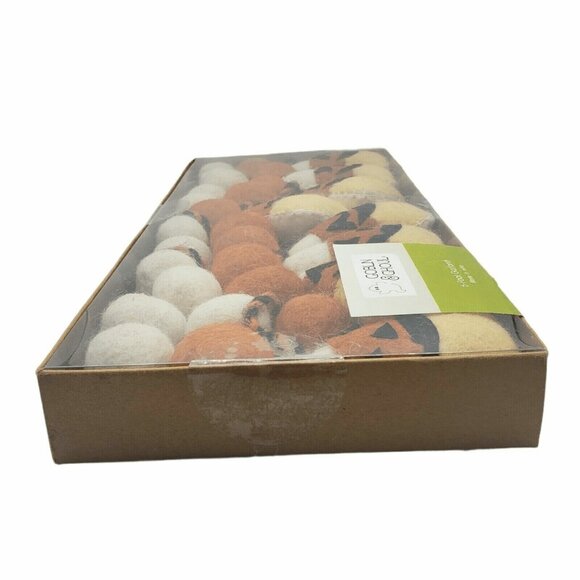 Candy Corn Halloween Garland Pom Poms Felt Candy Corn Bats Witches Mantel 6ft - Picture 9 of 10